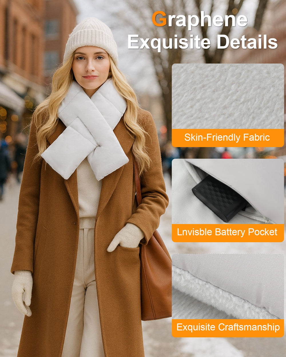 Women's Graphene Heated Puffer Scarf,W882504