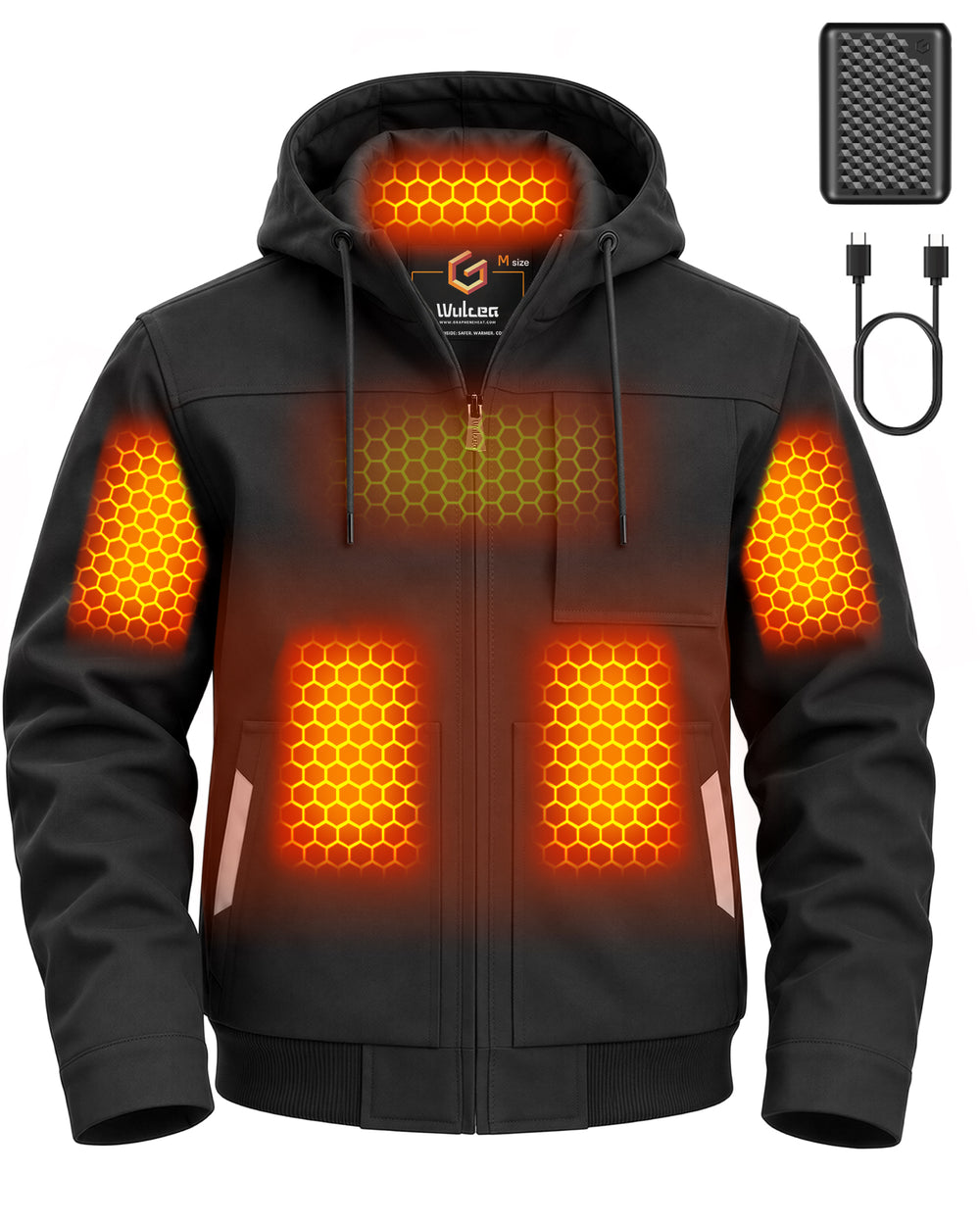 Men's Heavy Duty Oxford 6-Zone Graphene Heated Jacket