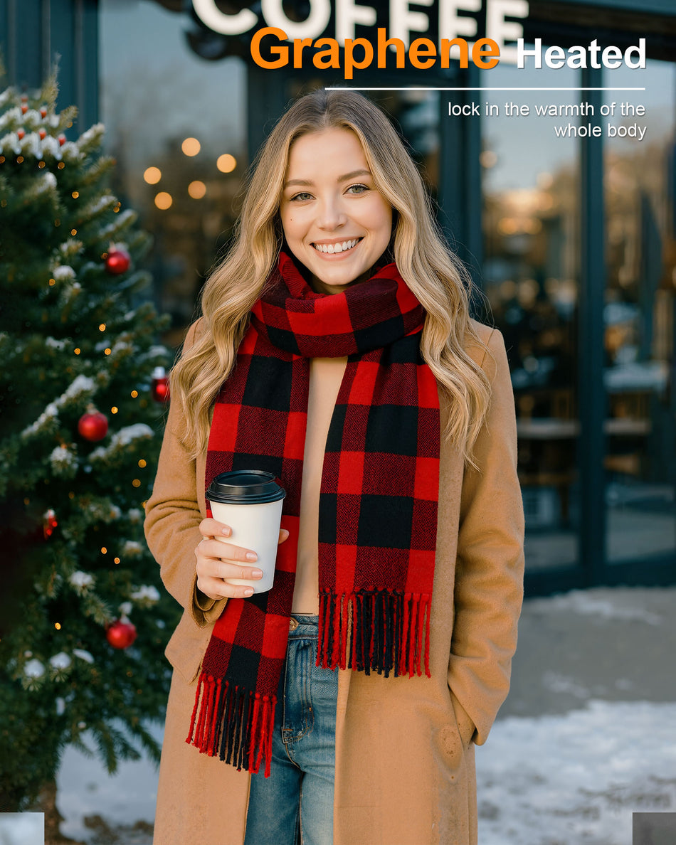 Women's Plaid 1-Zone Graphene Heated Scarf