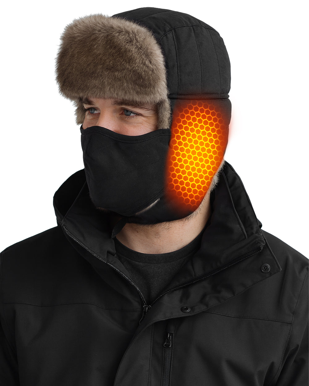 Men's Masked 2-Zone Graphene Heated Trapper Hat