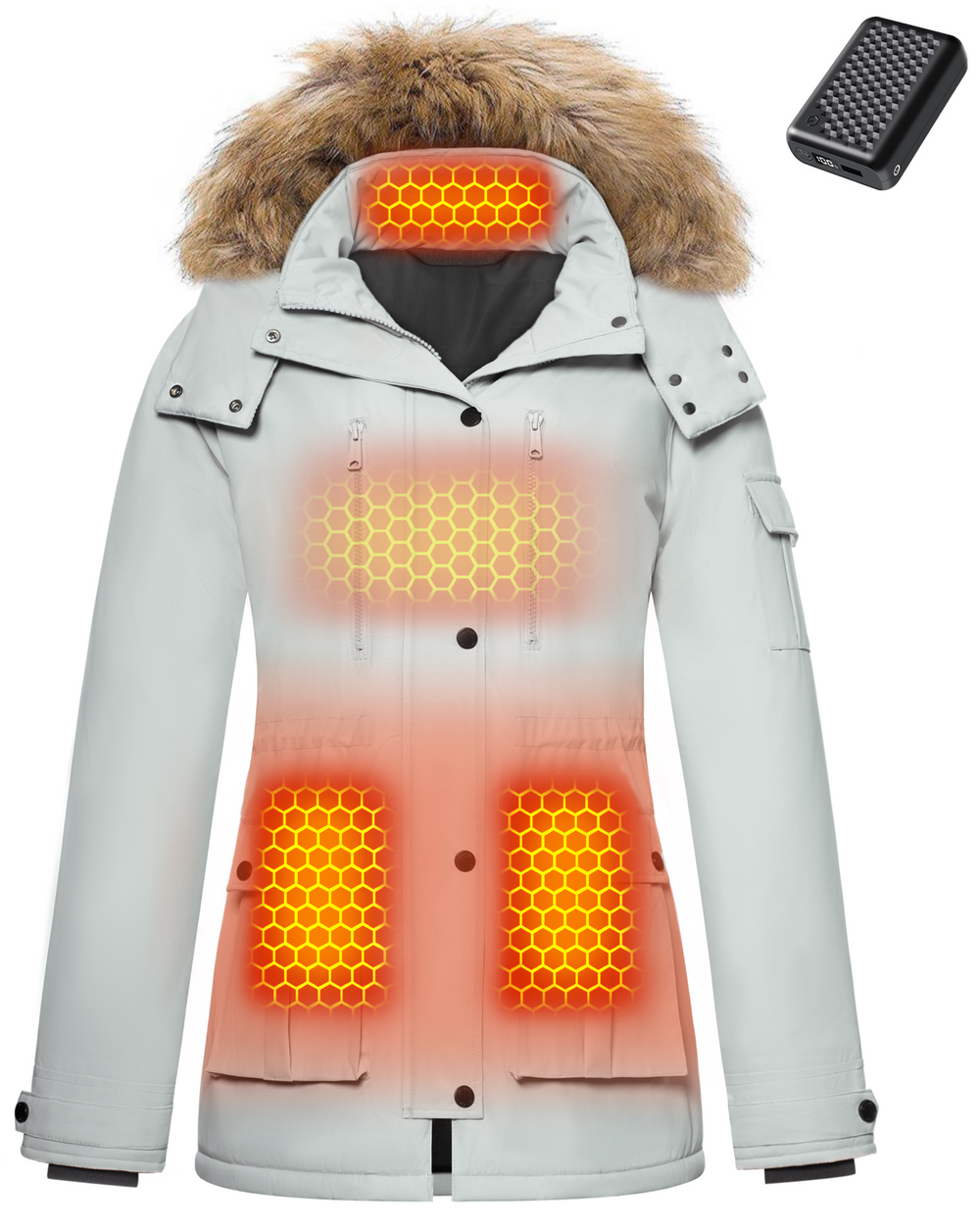 Women's Parka 4-Zone Graphene Heated Coat