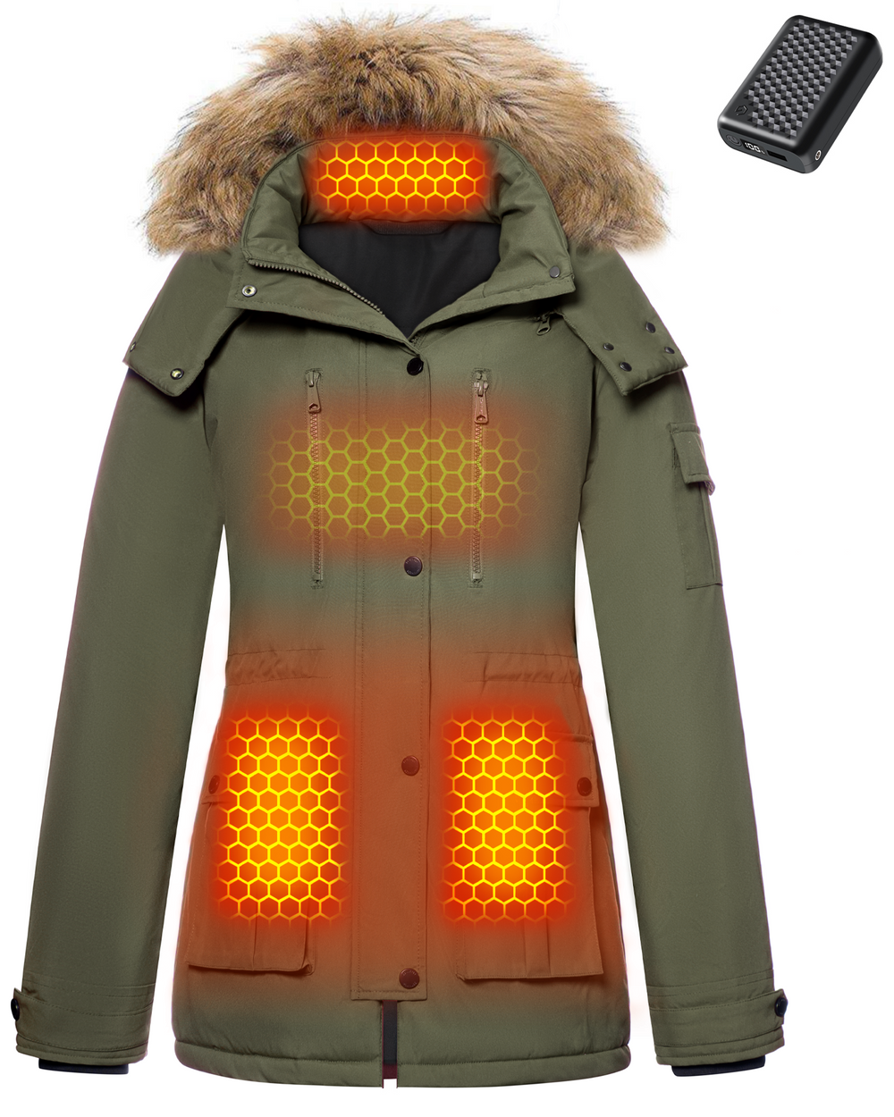 Women's Parka 4-Zone Graphene Heated Coat