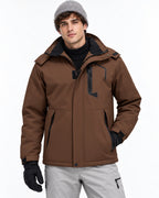 Men's Brown Hardshell 6-Zone Graphene Heated Jacket