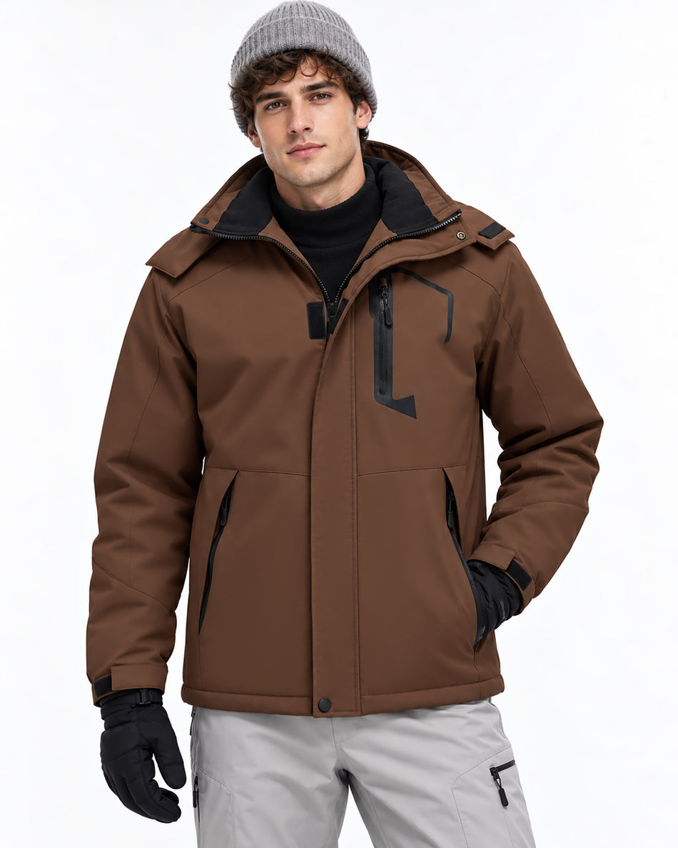 Men's Brown Hardshell 6-Zone Graphene Heated Jacket