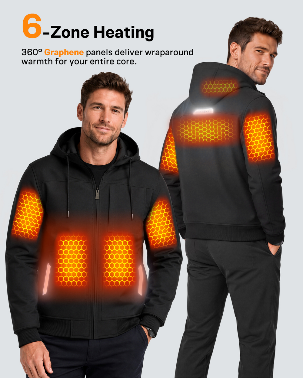 Men's Heavy Duty Oxford 6-Zone Graphene Heated Jacket