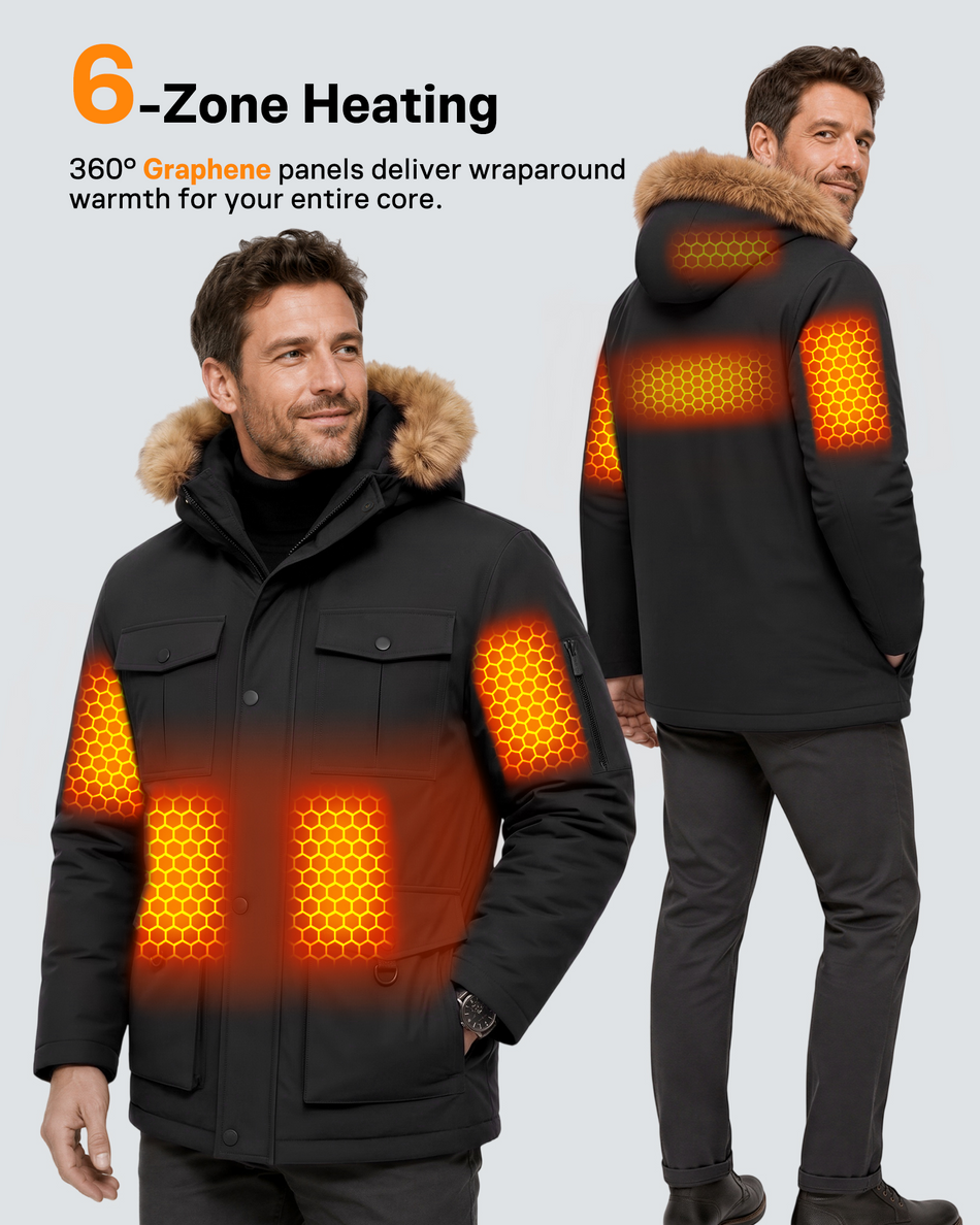 Men's Cargo Parka 6-Zone Graphene Heated Jacket