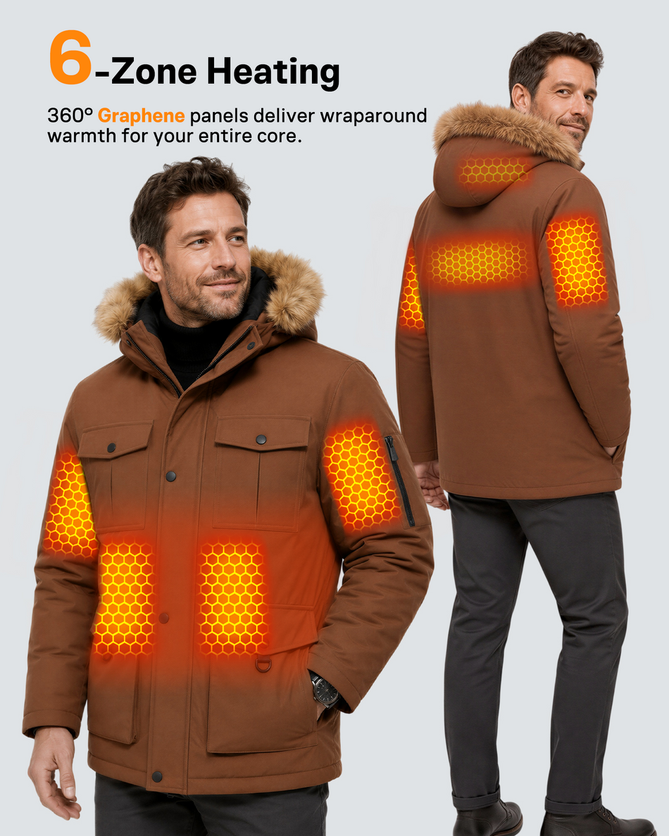 Men's Cargo Parka 6-Zone Graphene Heated Jacket