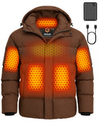 Men's Waterproof Puffer 6-Zone Graphene Heated Jacket