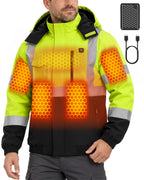 Men's Waterproof Hi-Vis 6-Zone Graphene Heated Jacket