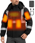 Men's Waterproof Hi-Vis 6-Zone Graphene Heated Jacket