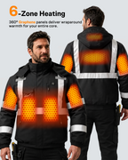 Men's Waterproof Hi-Vis 6-Zone Graphene Heated Jacket