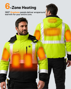 Men's Waterproof Hi-Vis 6-Zone Graphene Heated Jacket