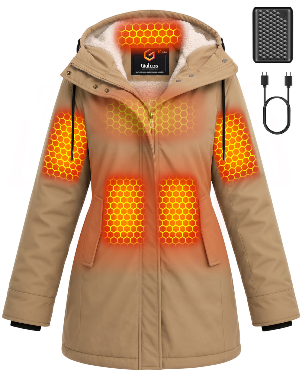 Women's Sherpa-Lined 6-Zone Graphene Heated Jacket