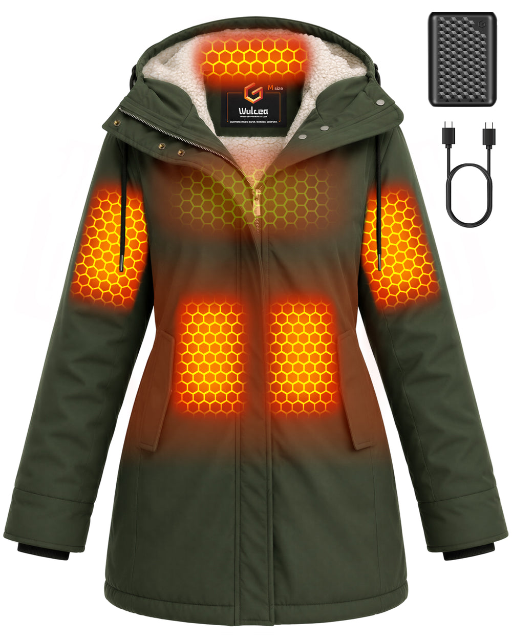 Women's Sherpa-Lined 6-Zone Graphene Heated Jacket