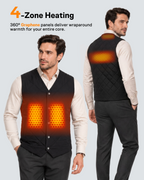 Men's Slim Fit Business 4-Zone Graphene Heated Vest