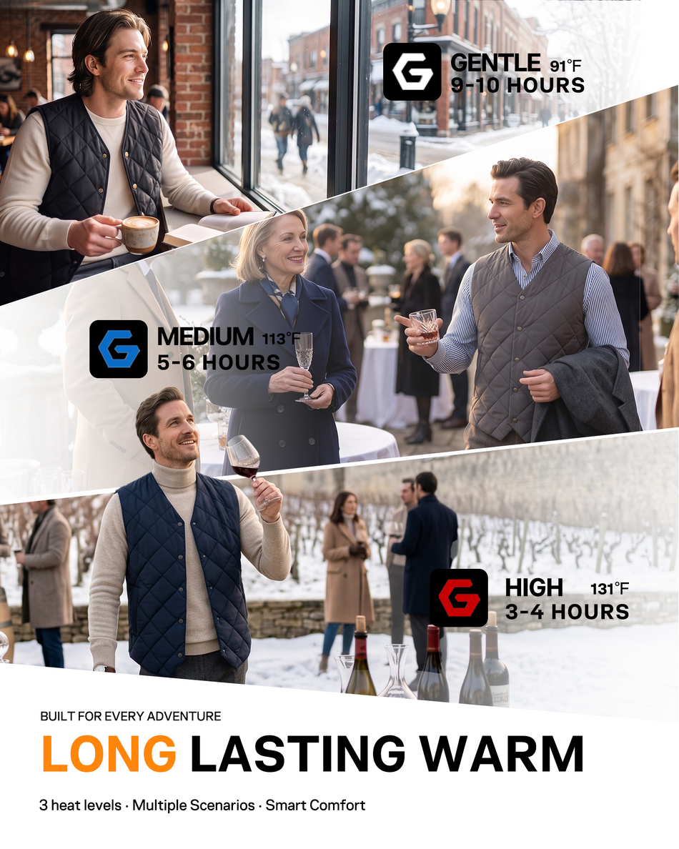 Men's Slim Fit Business 4-Zone Graphene Heated Vest
