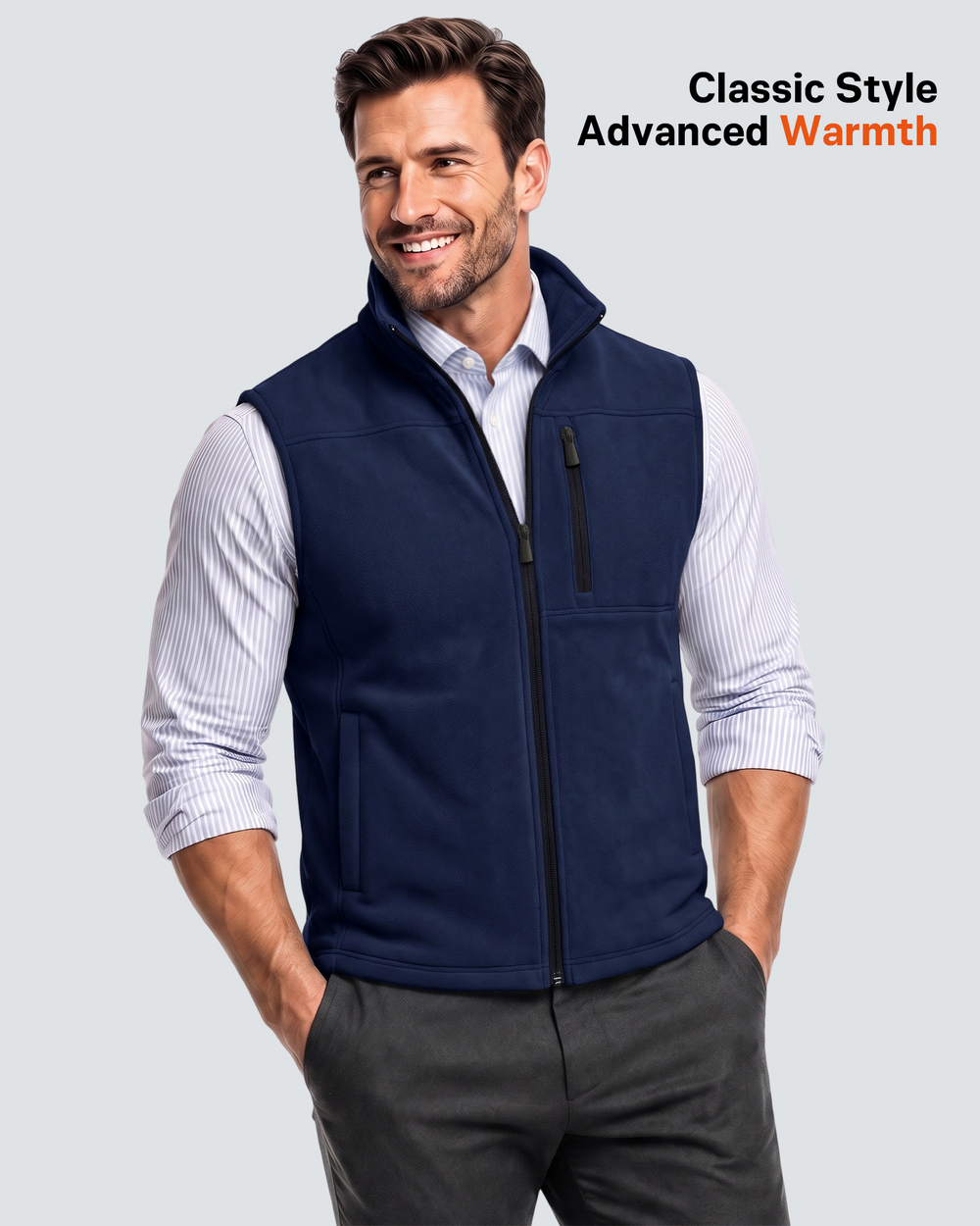 Men's Lightweight Zip-Up 4-Zone Graphene Heated Vest