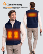 Men's Lightweight Zip-Up 4-Zone Graphene Heated Vest