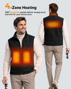 Men's Lightweight Zip-Up 4-Zone Graphene Heated Vest