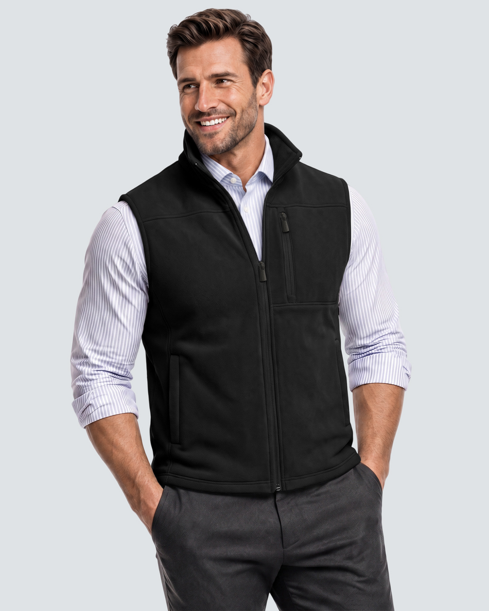 Men's Lightweight Zip-Up 4-Zone Graphene Heated Vest