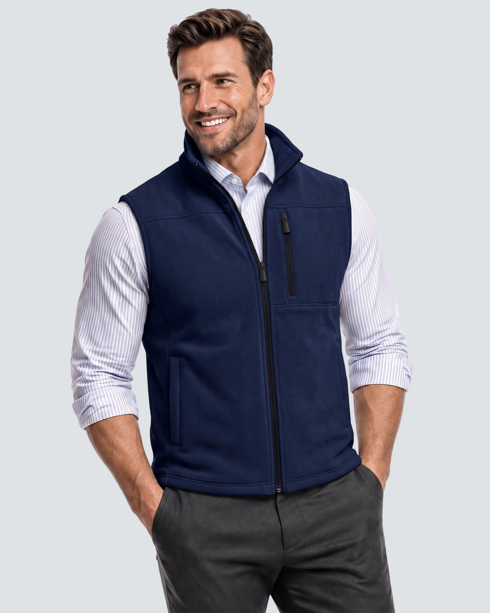 Men's Lightweight Zip-Up 4-Zone Graphene Heated Vest