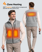 Men's Lightweight Zip-Up 4-Zone Graphene Heated Vest