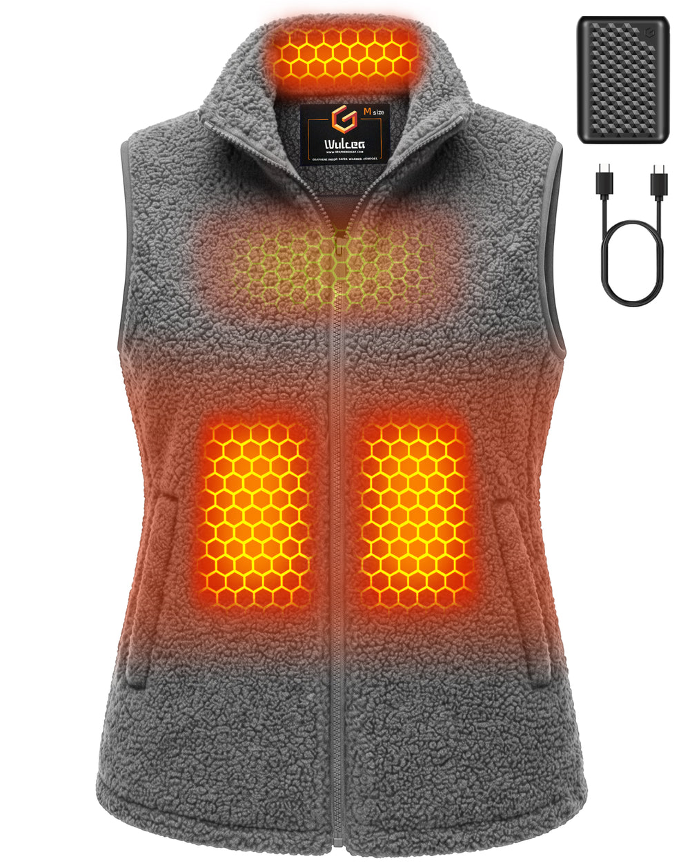 Women's Sherpa Fleece 4-Zone Graphene Heated Vest