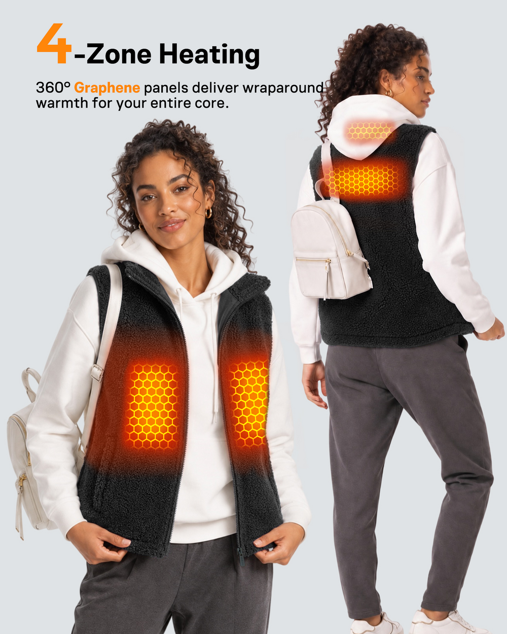 Women's Sherpa Fleece 4-Zone Graphene Heated Vest