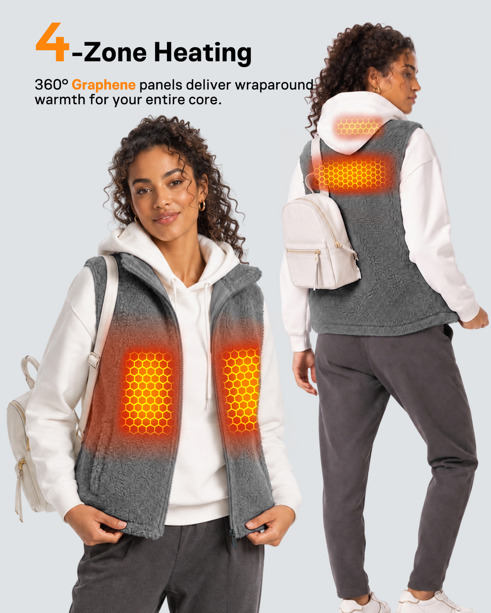 Women's Sherpa Fleece 4-Zone Graphene Heated Vest