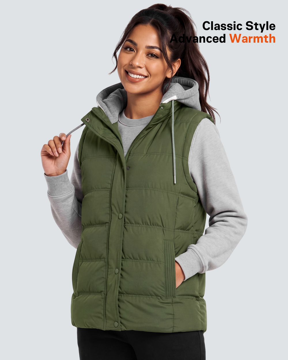 Women's Waterproof Hooded 4-Zone Graphene Heated Vest
