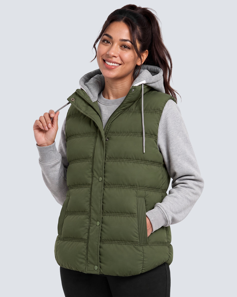 Women's Waterproof Hooded 4-Zone Graphene Heated Vest