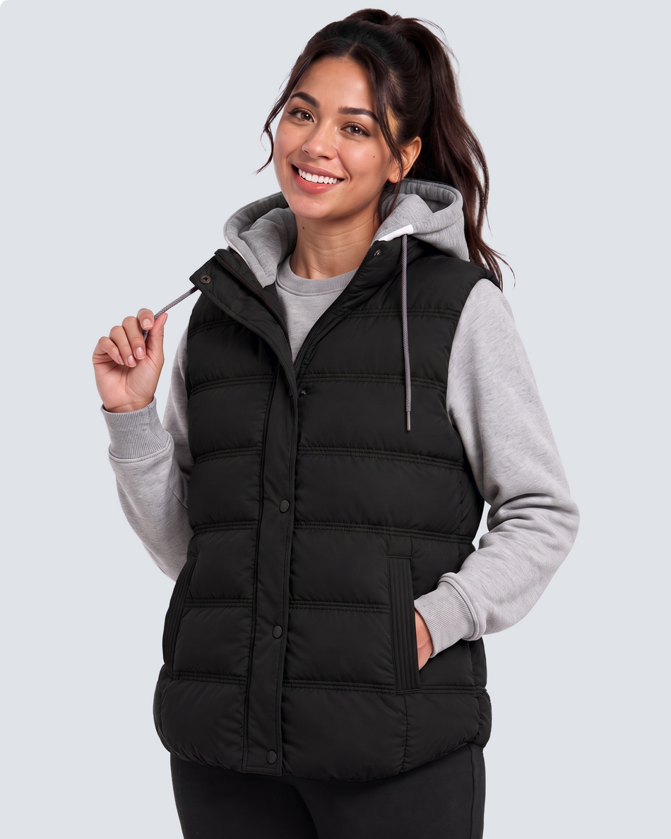 Women's Waterproof Hooded 4-Zone Graphene Heated Vest