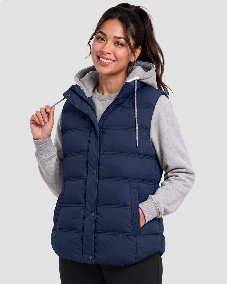Women's Waterproof Hooded 4-Zone Graphene Heated Vest