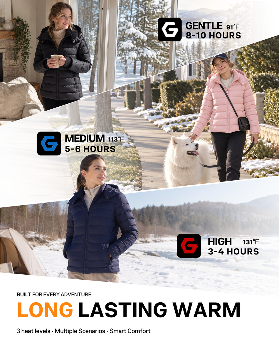 Women's Lightweight Puffer 6-Zone Graphene Heated Jacket