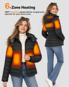 Women's Lightweight Puffer 6-Zone Graphene Heated Jacket