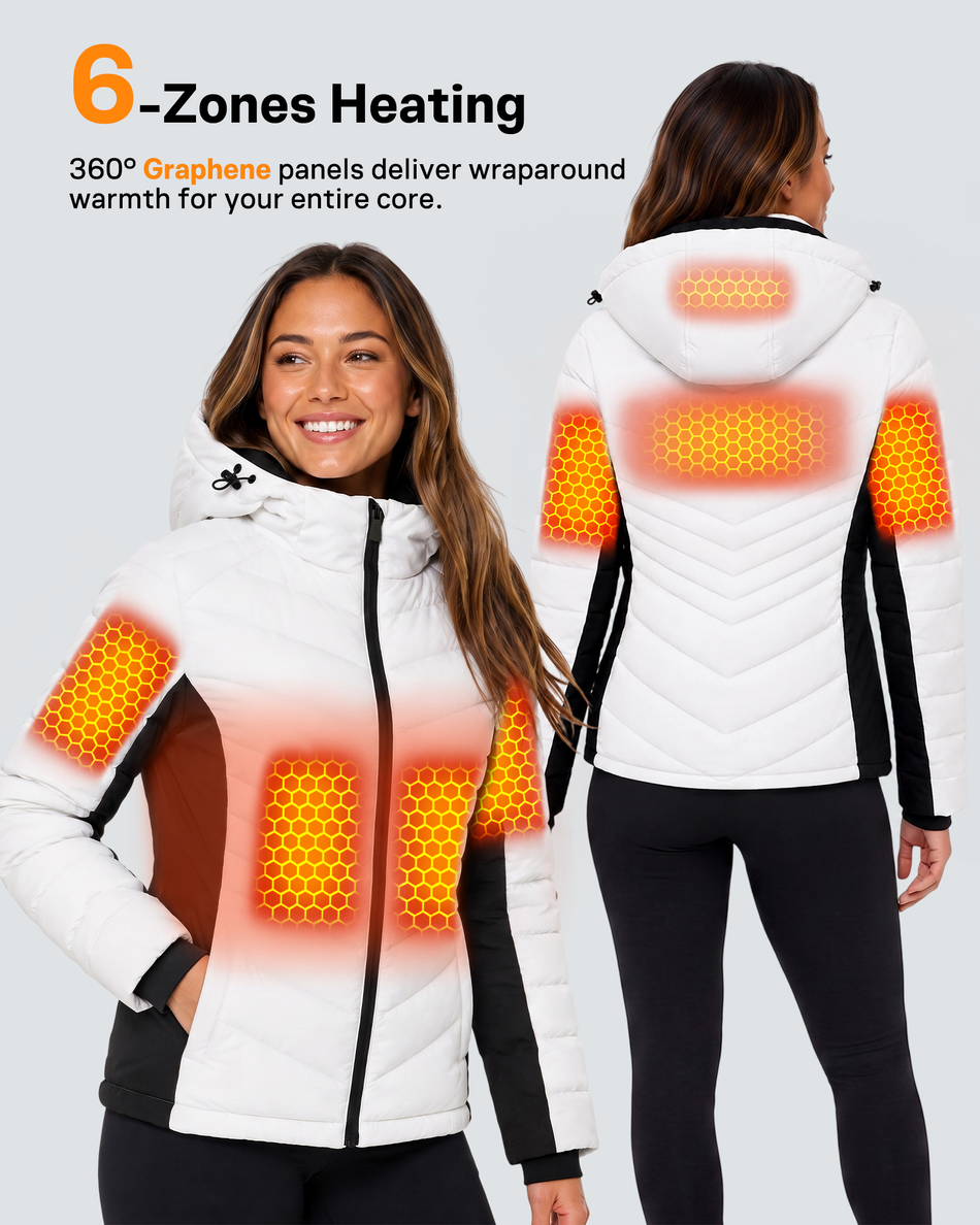 Women's Slimming Puffer 6-Zone Graphene Heated Jacket