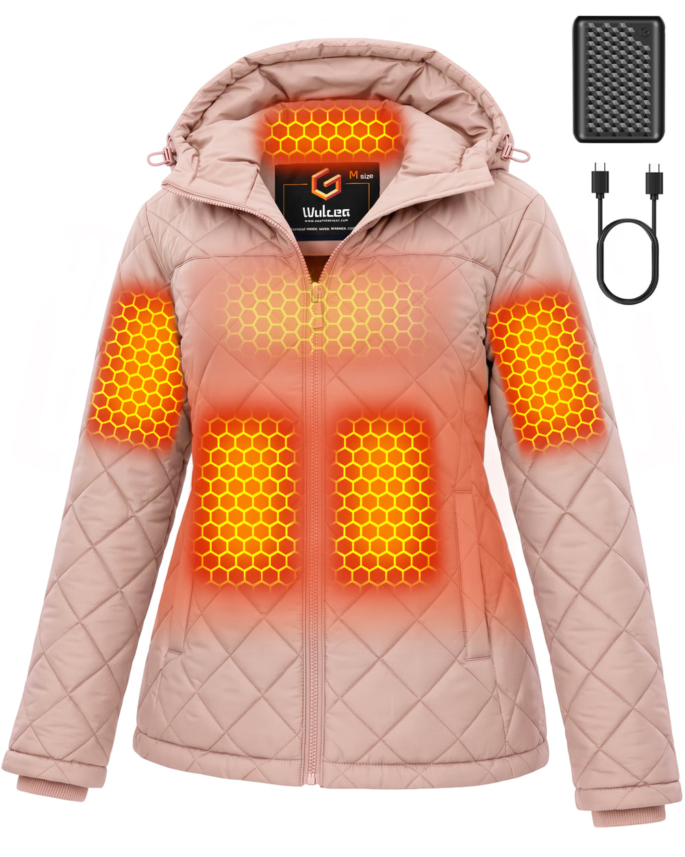 Women's Lightweight Diamond Quilted 6-Zone Graphene Heated Jacket