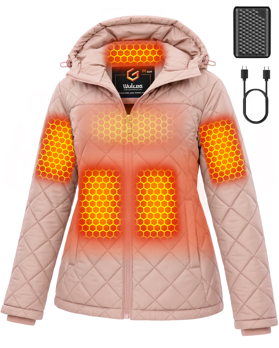 Women's Lightweight Diamond Quilted 6-Zone Graphene Heated Jacket