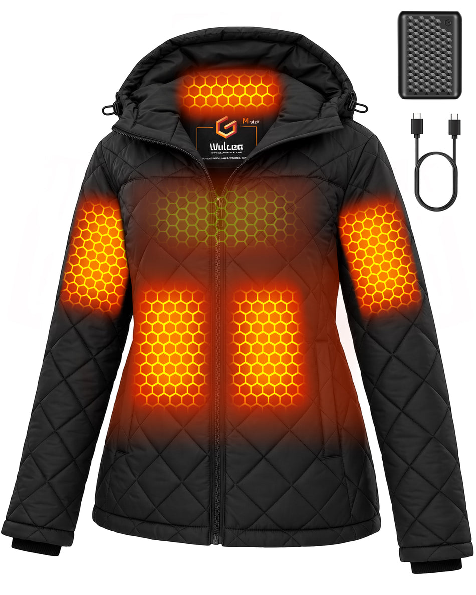 Women's Lightweight Diamond Quilted 6-Zone Graphene Heated Jacket