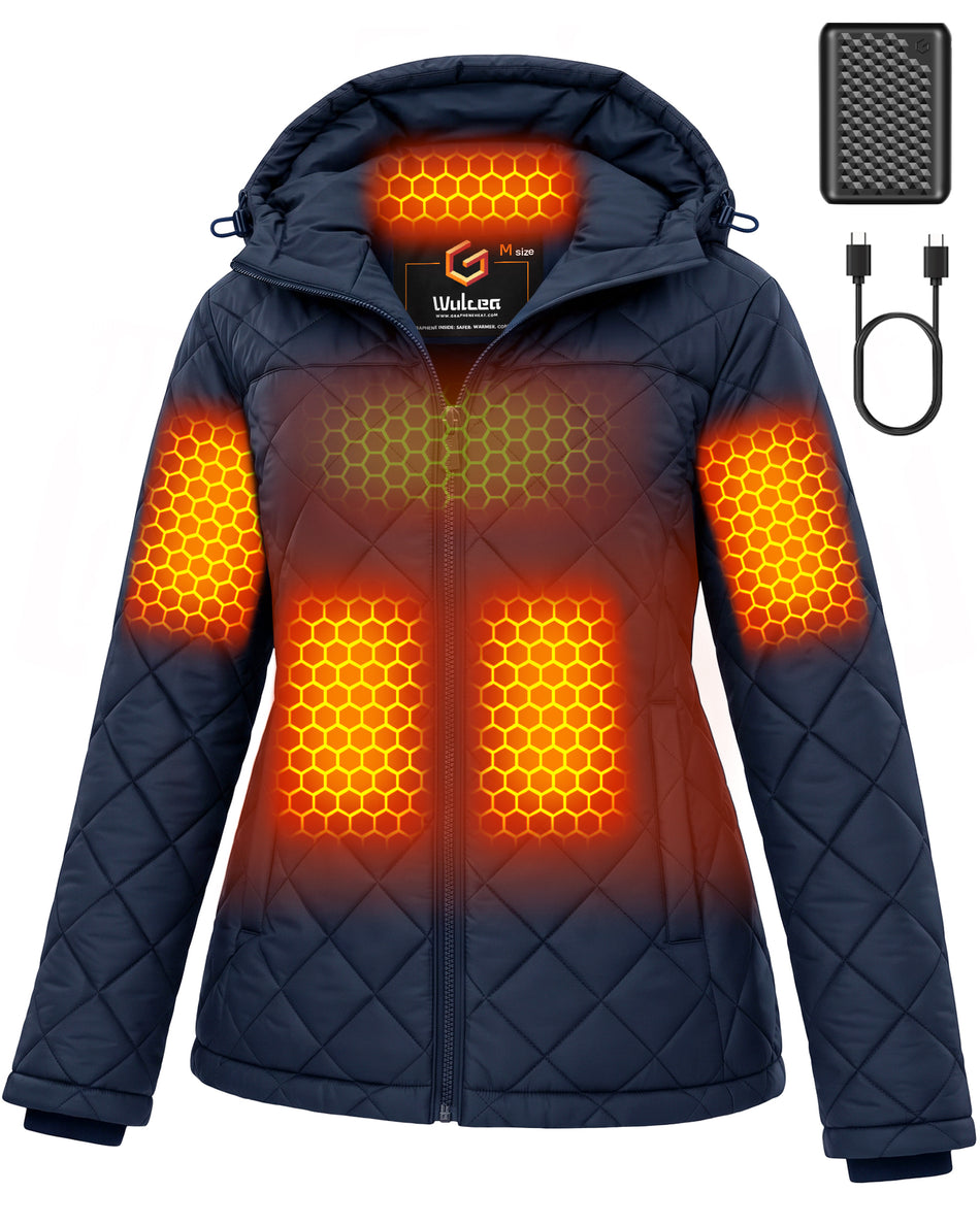 Women's Lightweight Diamond Quilted 6-Zone Graphene Heated Jacket