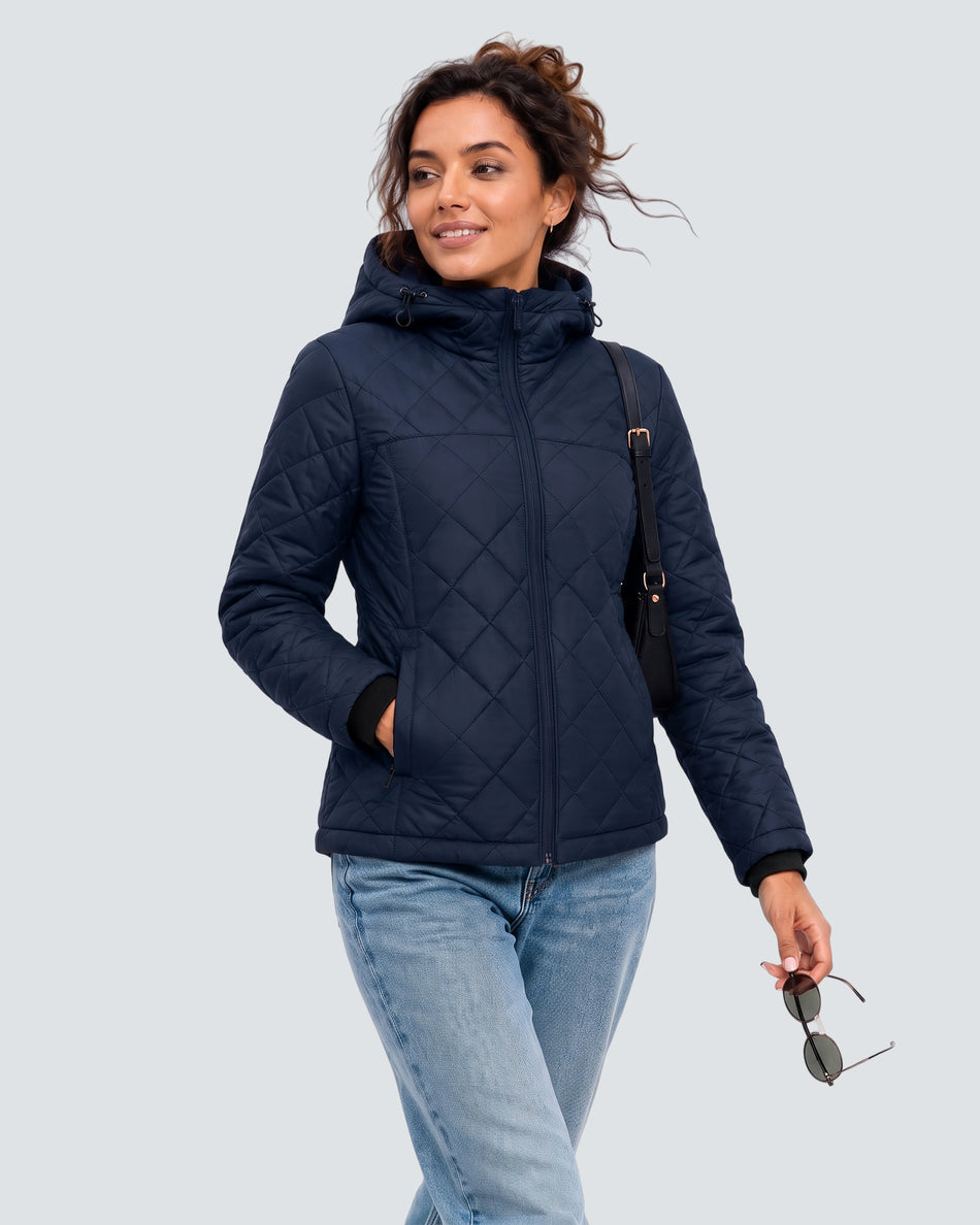Women's Lightweight Diamond Quilted 6-Zone Graphene Heated Jacket