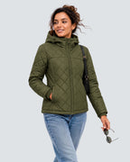 Women's Lightweight Diamond Quilted 6-Zone Graphene Heated Jacket