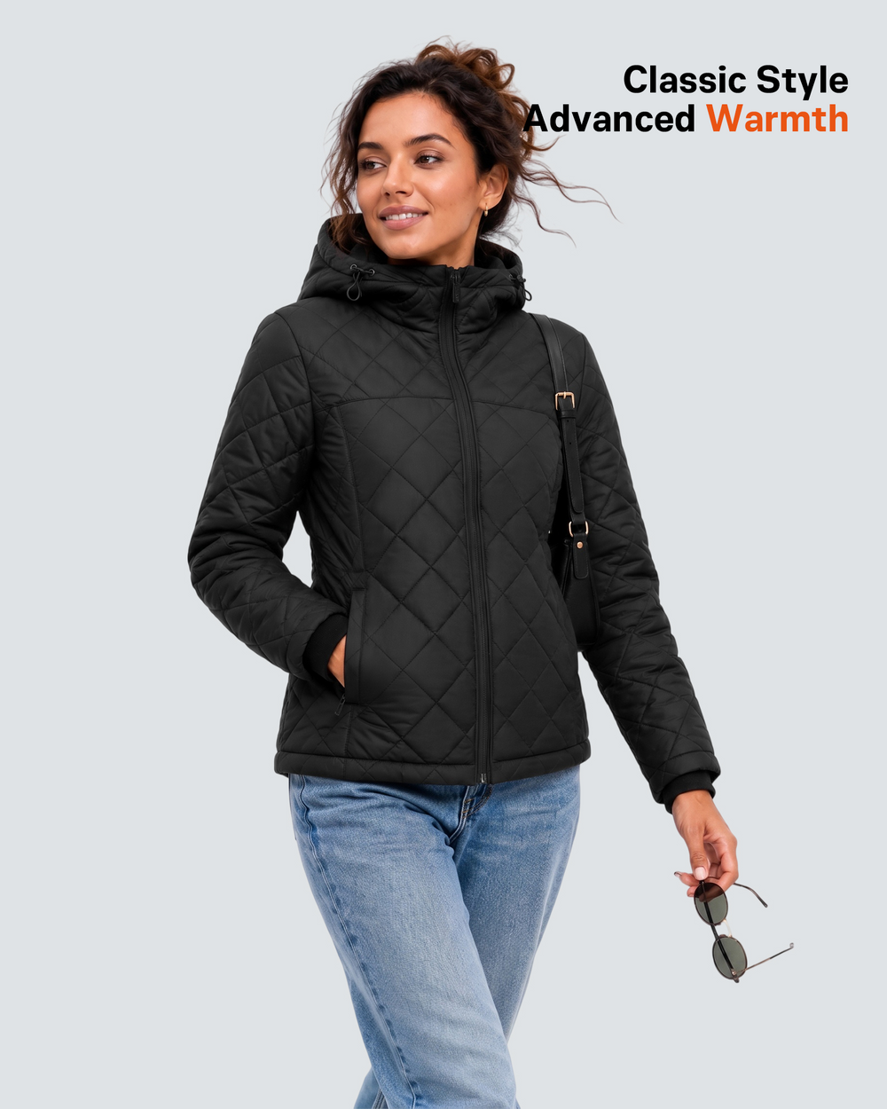 Women's Lightweight Diamond Quilted 6-Zone Graphene Heated Jacket