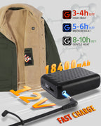Men's Fleece-Lined Button-Up Denim 6-Zone Graphene Heated Jacket