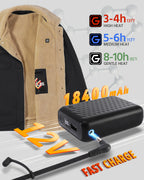 Men's Fleece-Lined Button-Up Denim 6-Zone Graphene Heated Jacket