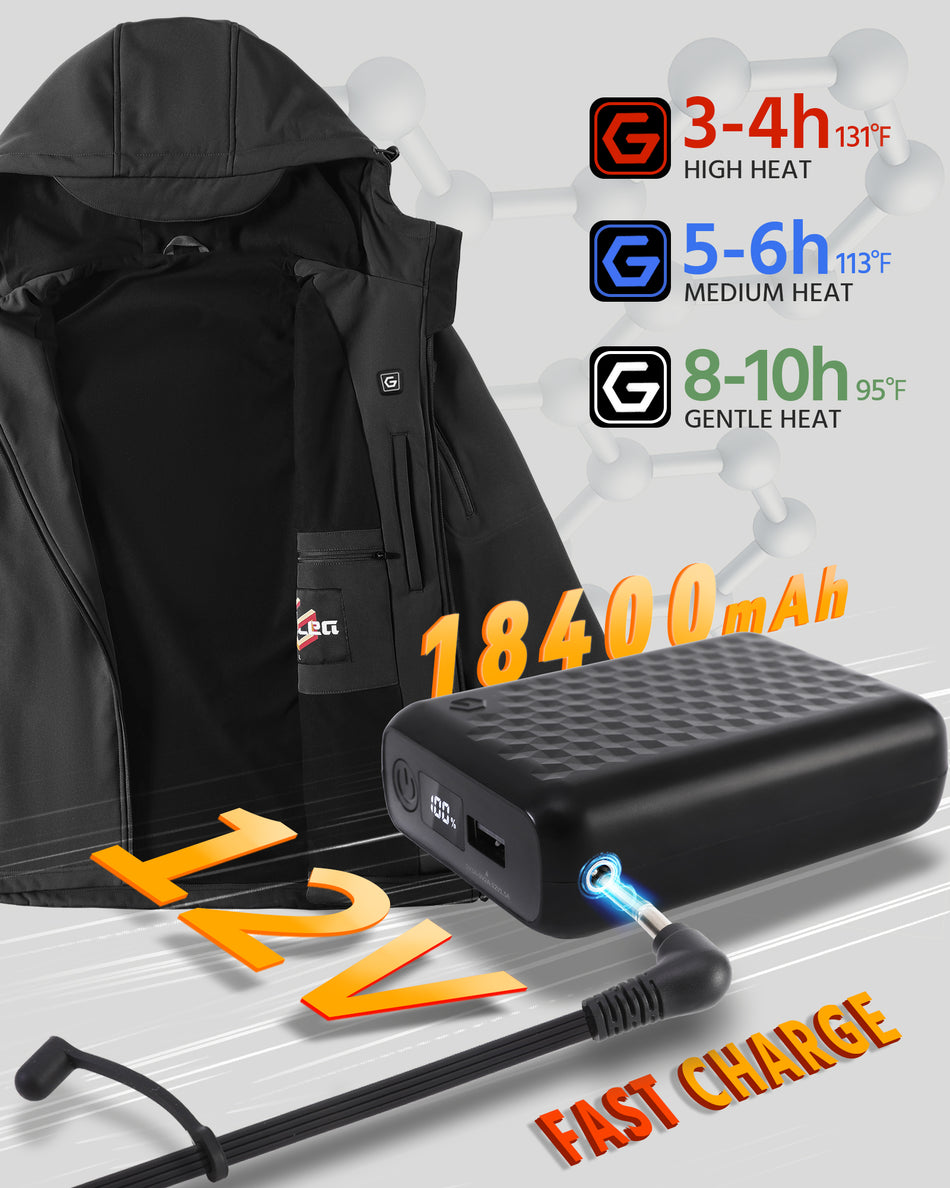 Men's High-Pocket Softshell 6-Zone Graphene Heated Jacket