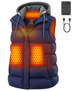 Women's Waterproof Hooded 4-Zone Graphene Heated Vest