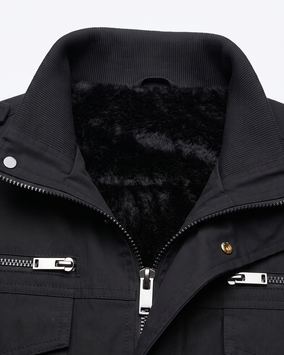 Men's Fleece-Lined Zip-Up Denim 6-Zone Graphene Heated Jacket