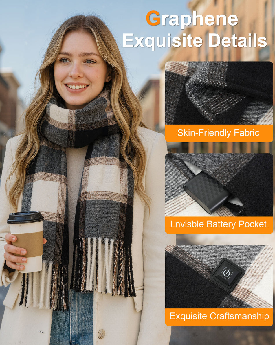 Women's Plaid 1-Zone Graphene Heated Scarf