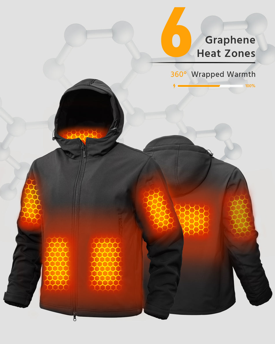 Men's High-Pocket Softshell 6-Zone Graphene Heated Jacket